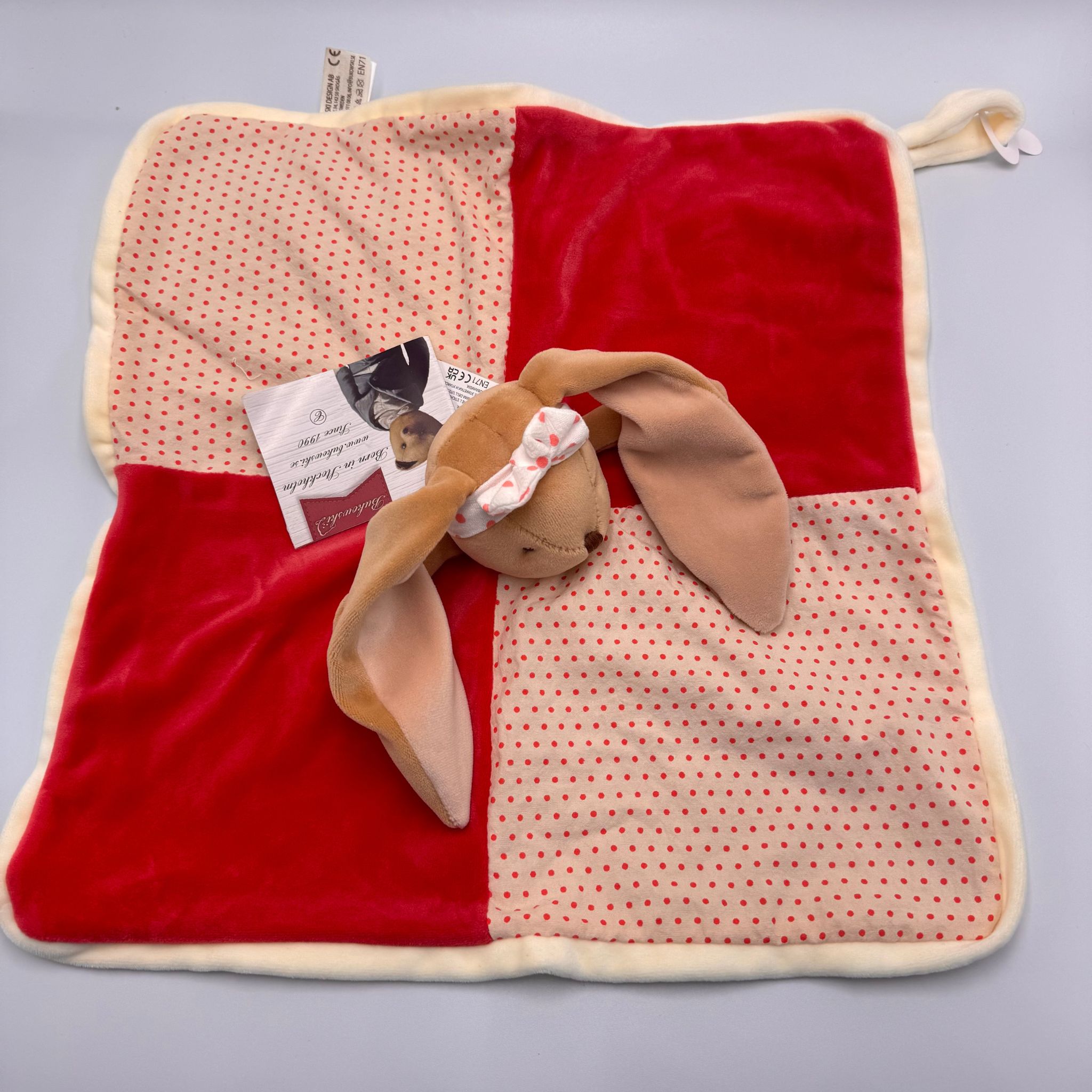 Kocyk dla niemowląt BUKOWSKI Baby Bunny Baby Rug (czerwony) +Gift Box - Bukowski zdjęcie 1