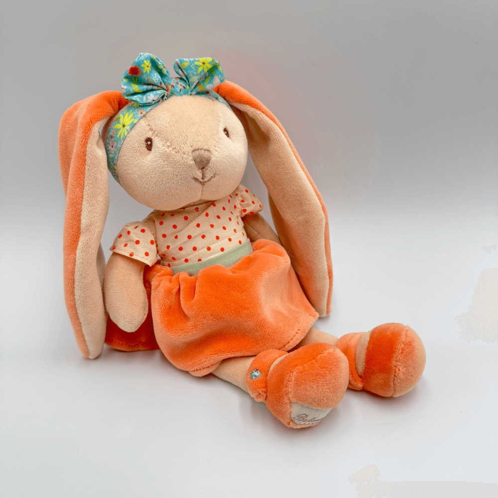 Królik dla niemowląt BUKOWSKI Little Bunny Sisters pomarańczowy - 20 cm - Bukowski zdjęcie 2