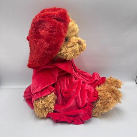 Miś BUKOWSKI Madame Odile 35 cm w czerwonej sukience i kapeluszu